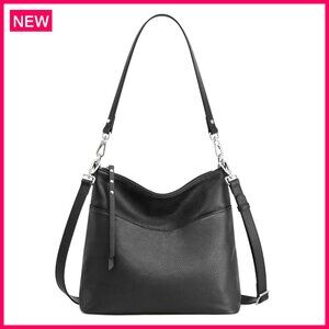 Leather Tote Bag with 2 Removable Straps, Crossbody Shoulder Hobo Purse